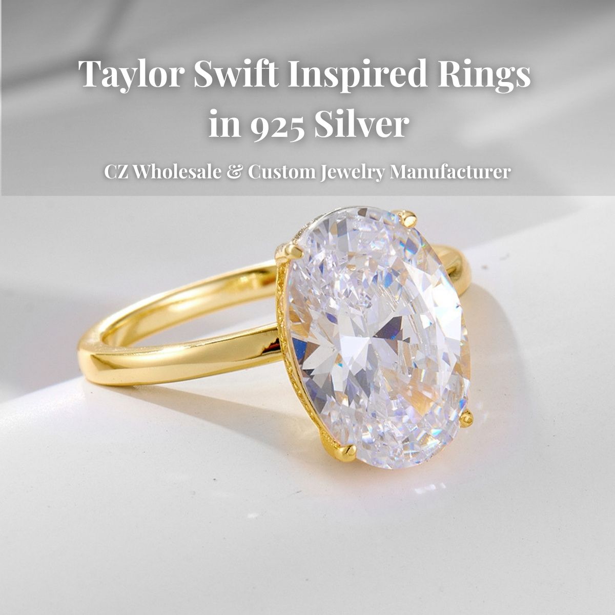 Affordable Taylor Swift Inspired Rings 925 Sterling Silver Cubic Zirconia Wholesale Custom Jewelry Manufacturer